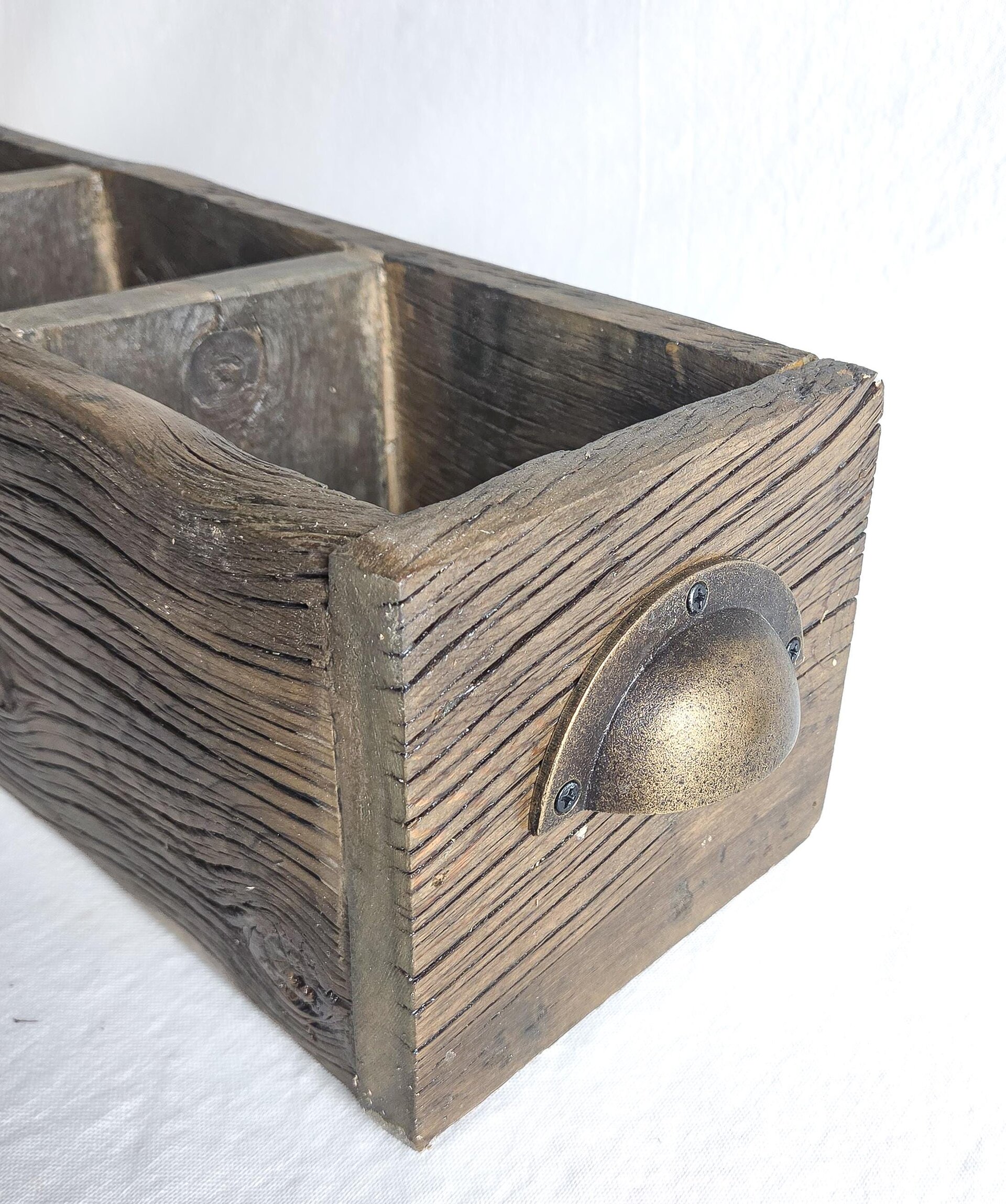 Reclaimed Wood Desk Organizer | Rustic Remote, Desk & Countertop Storage