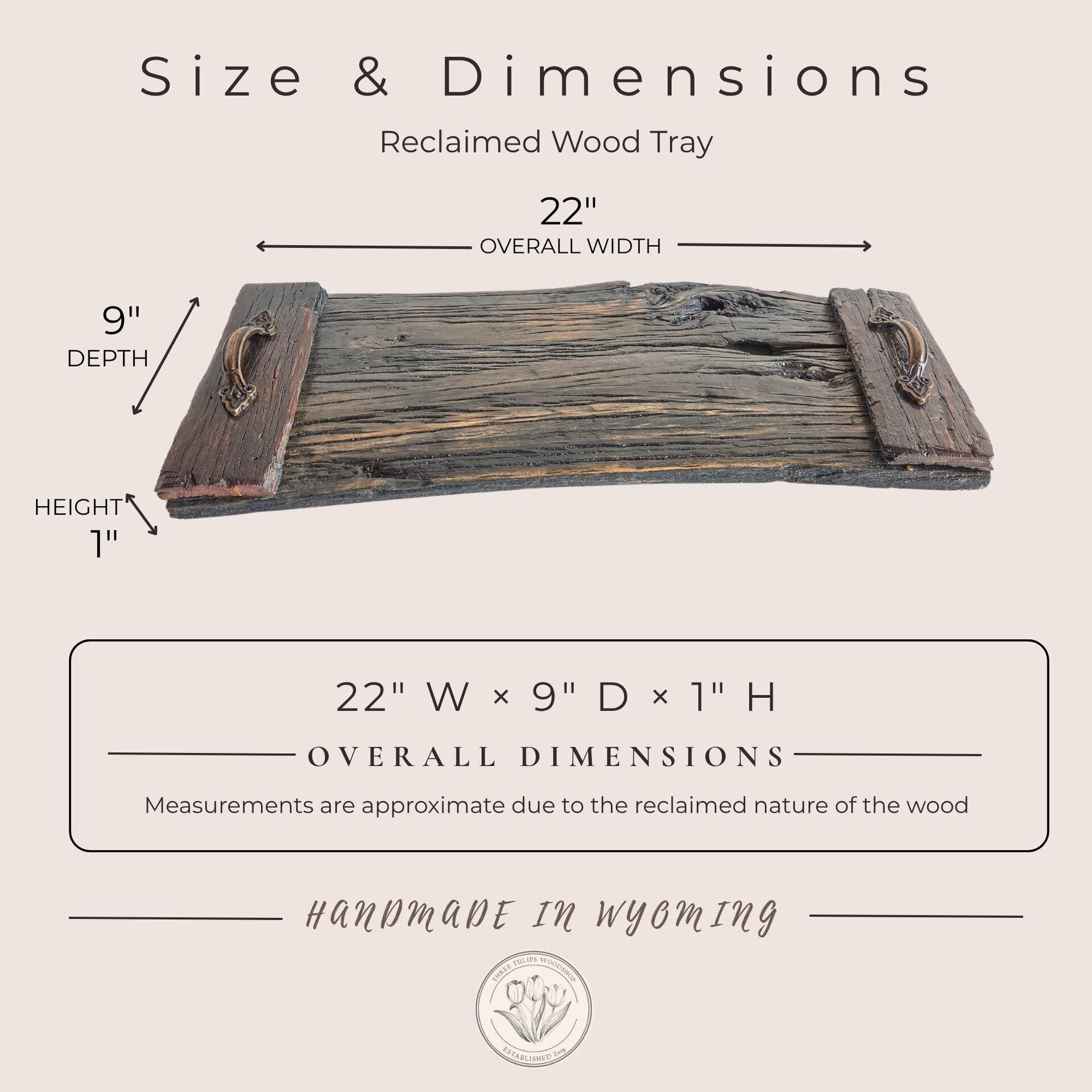 Coffee Table Tray | Rustic Living Room Decor | Ottoman Tray