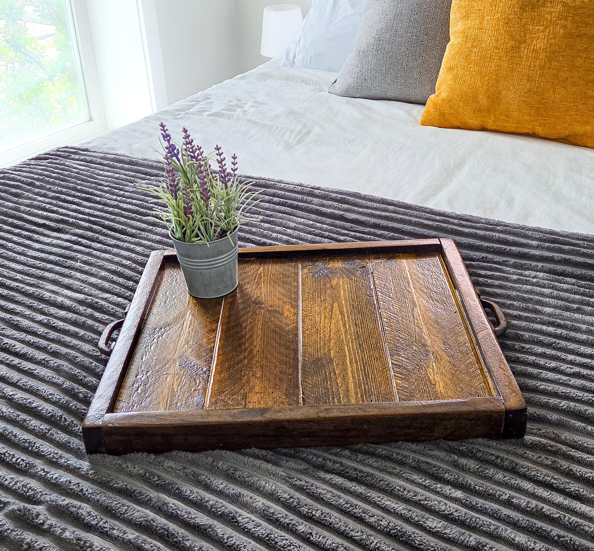 Reclaimed Wood Serving Tray | Breakfast in Bed | Coffee Table Decor