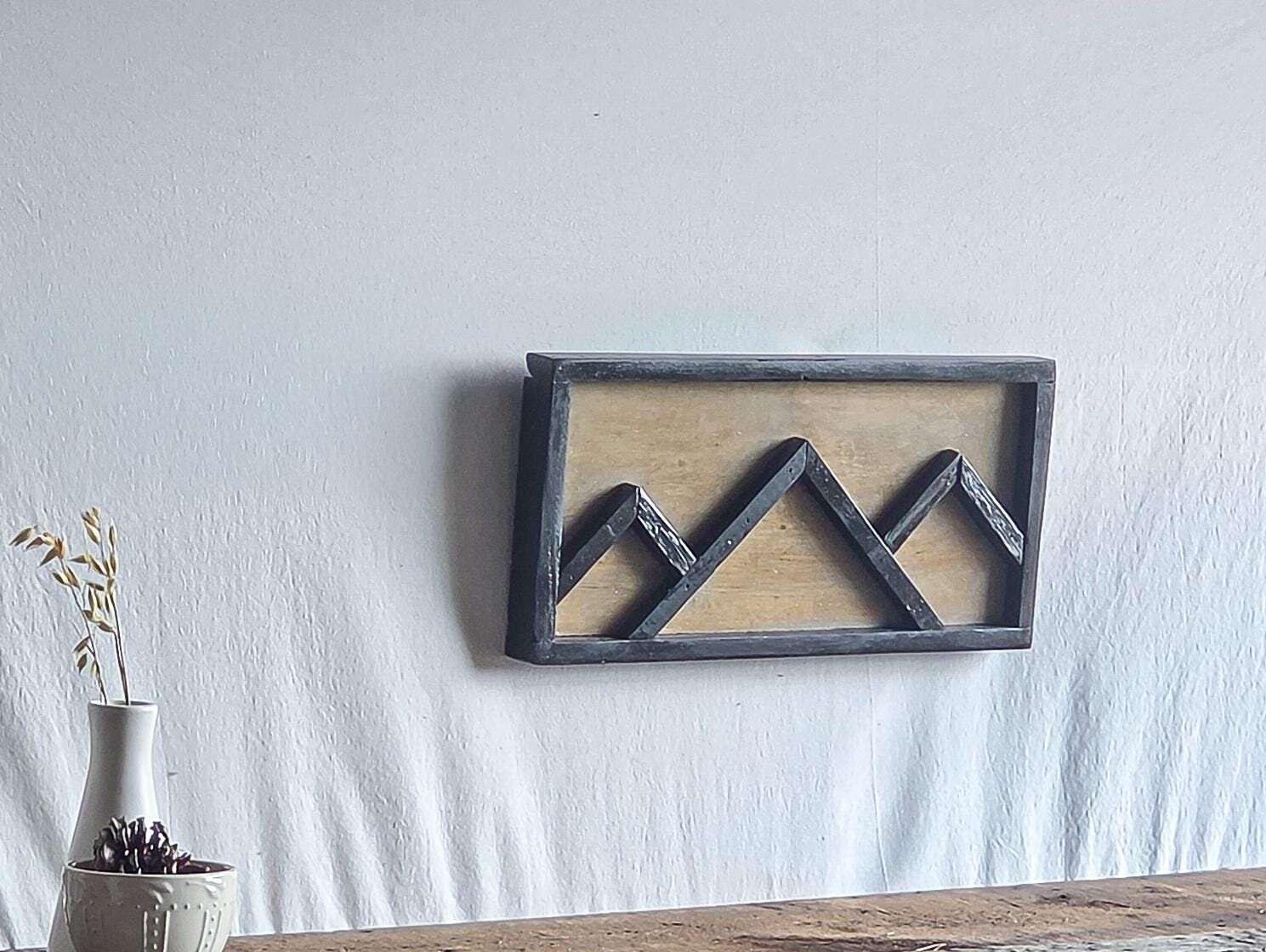 Rustic Mountain Wall Art | Reclaimed Mountain Decor | Handmade in Wyoming