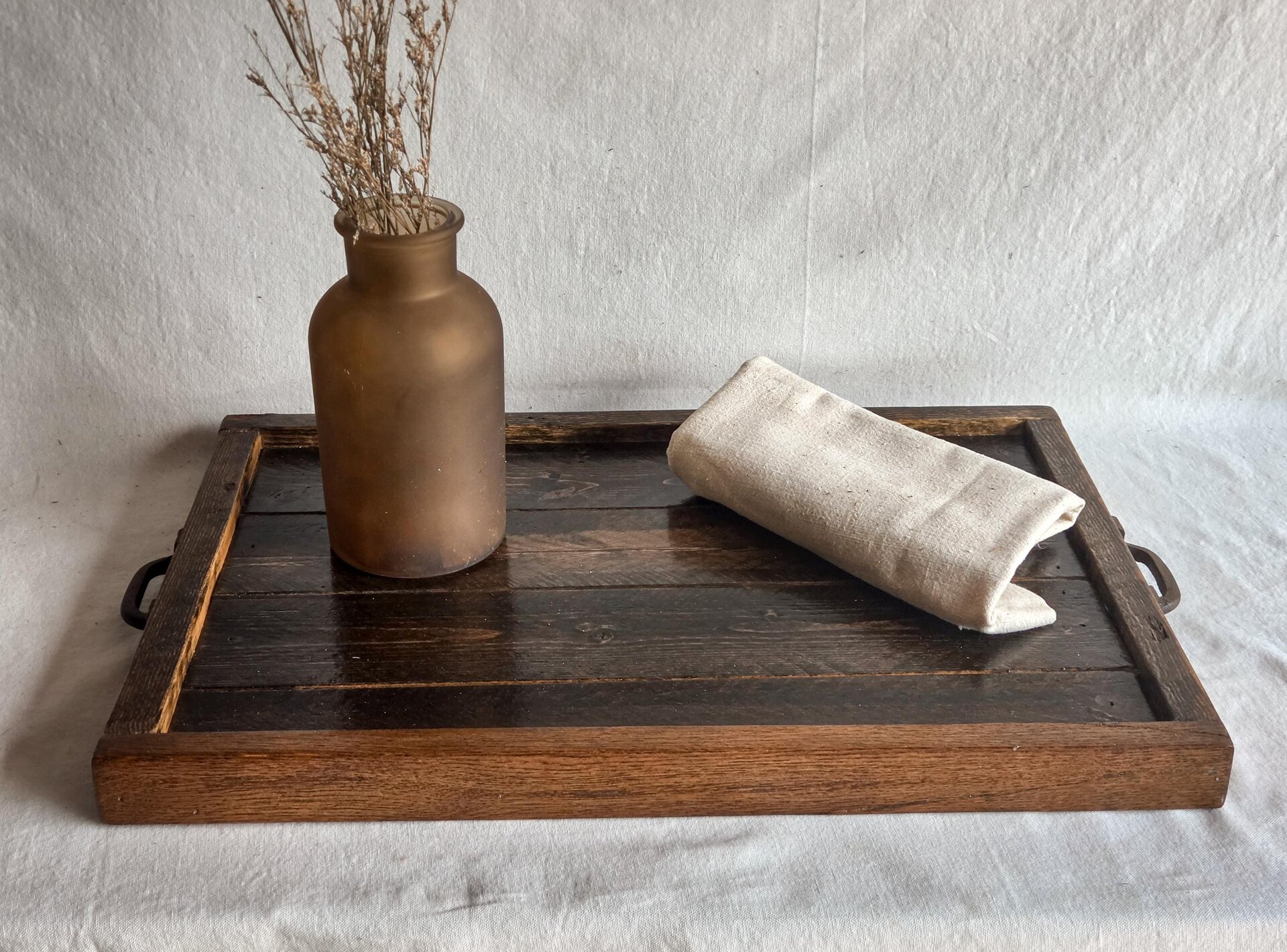 Reclaimed Wood Coffee Table Tray | Rustic Ottoman Tray | Wooden Platter
