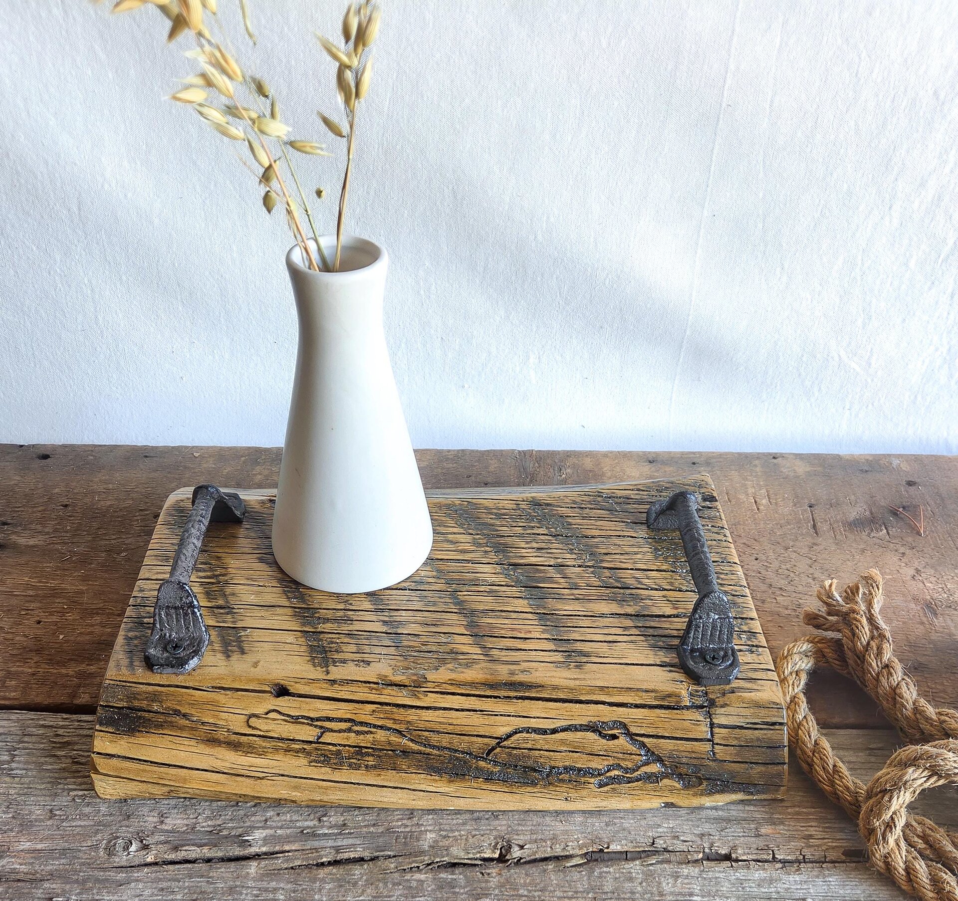 Reclaimed Wood Serving Tray | Decorative Tray for Ottoman | Rustic Centerpiece