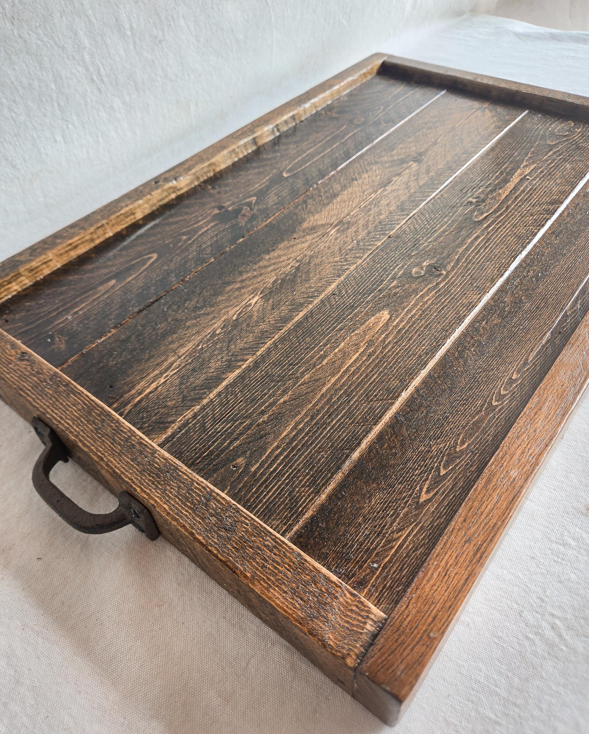Reclaimed Wood Coffee Table Tray | Rustic Ottoman Tray | Wooden Platter