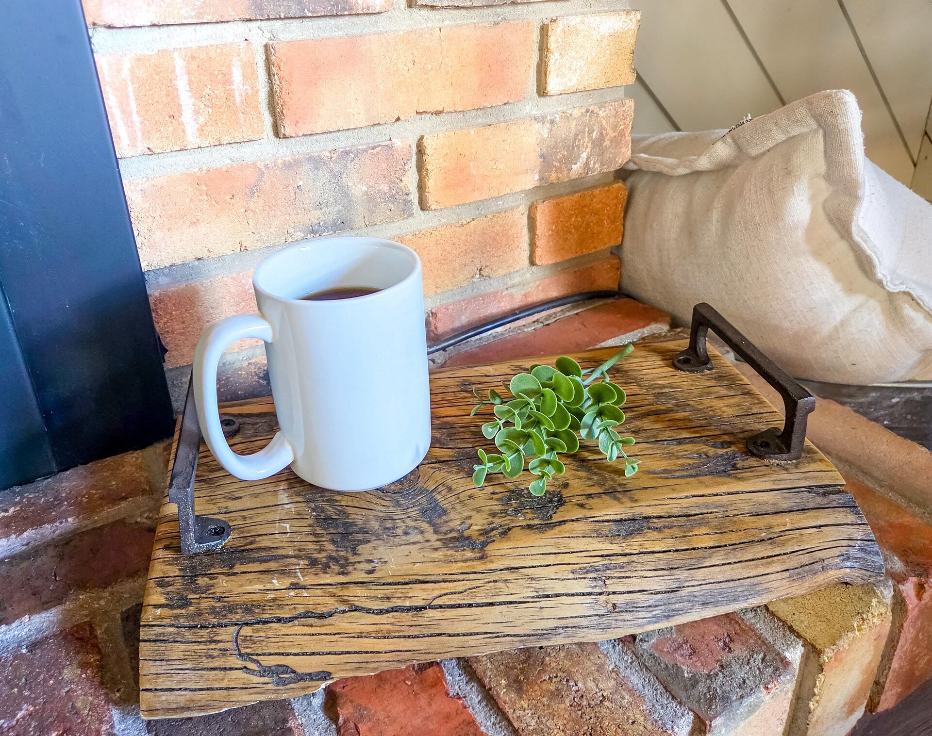 Wood Countertop Tray | Decorative Ottoman Tray | Rustic Centerpiece