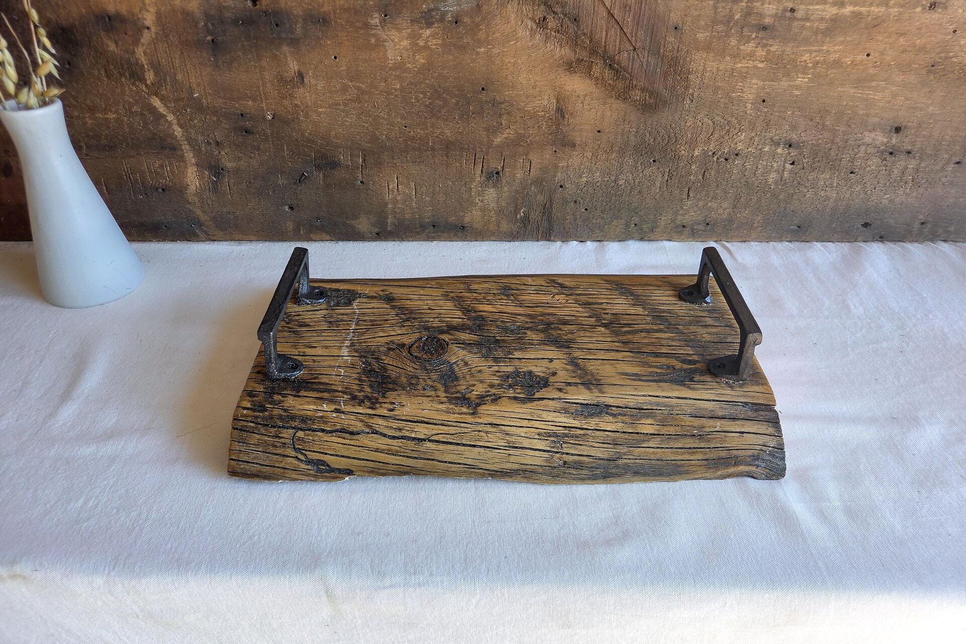 Wood Countertop Tray | Decorative Ottoman Tray | Rustic Centerpiece