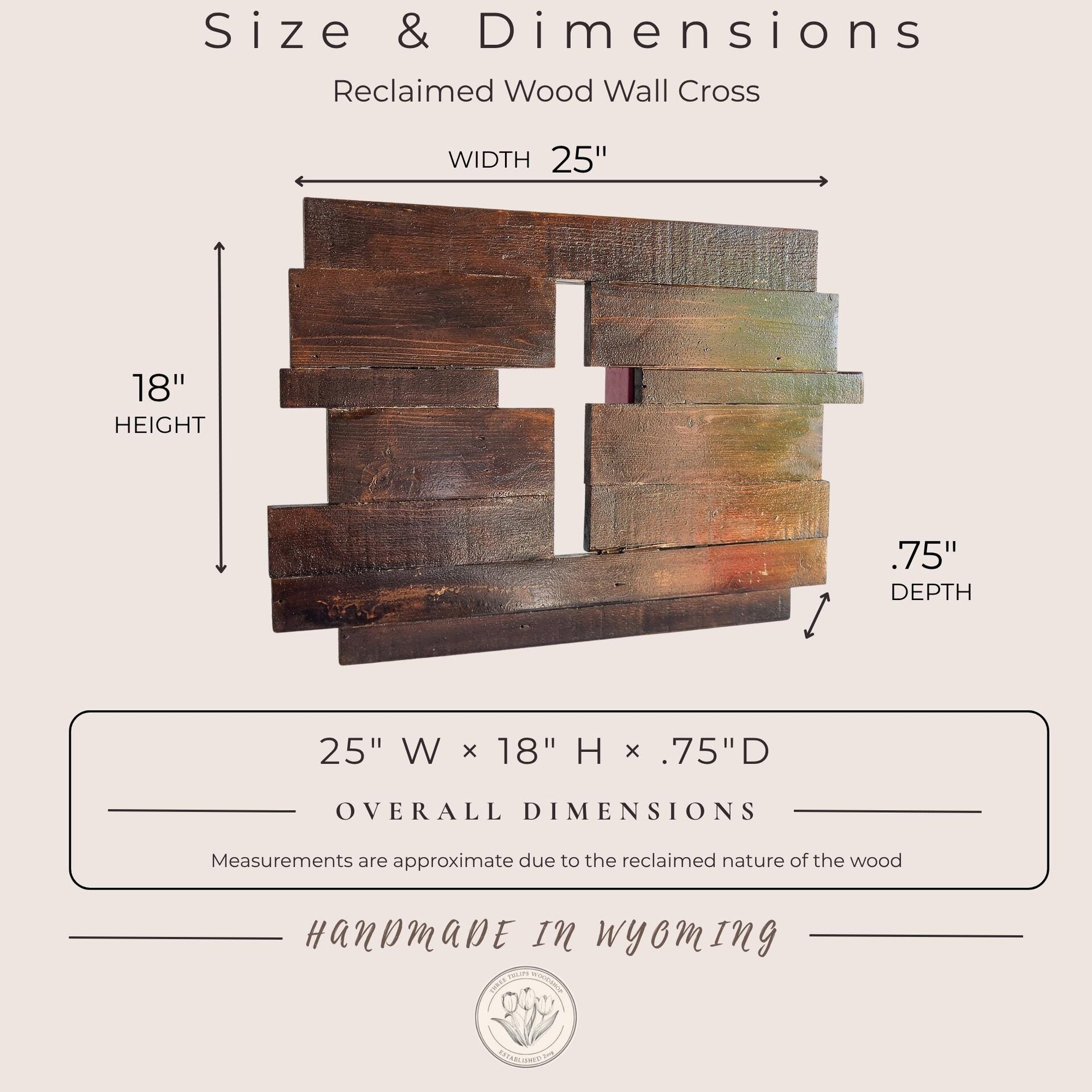 Handmade Reclaimed Wood Cross Wall Art | Rustic Christian Western Decor