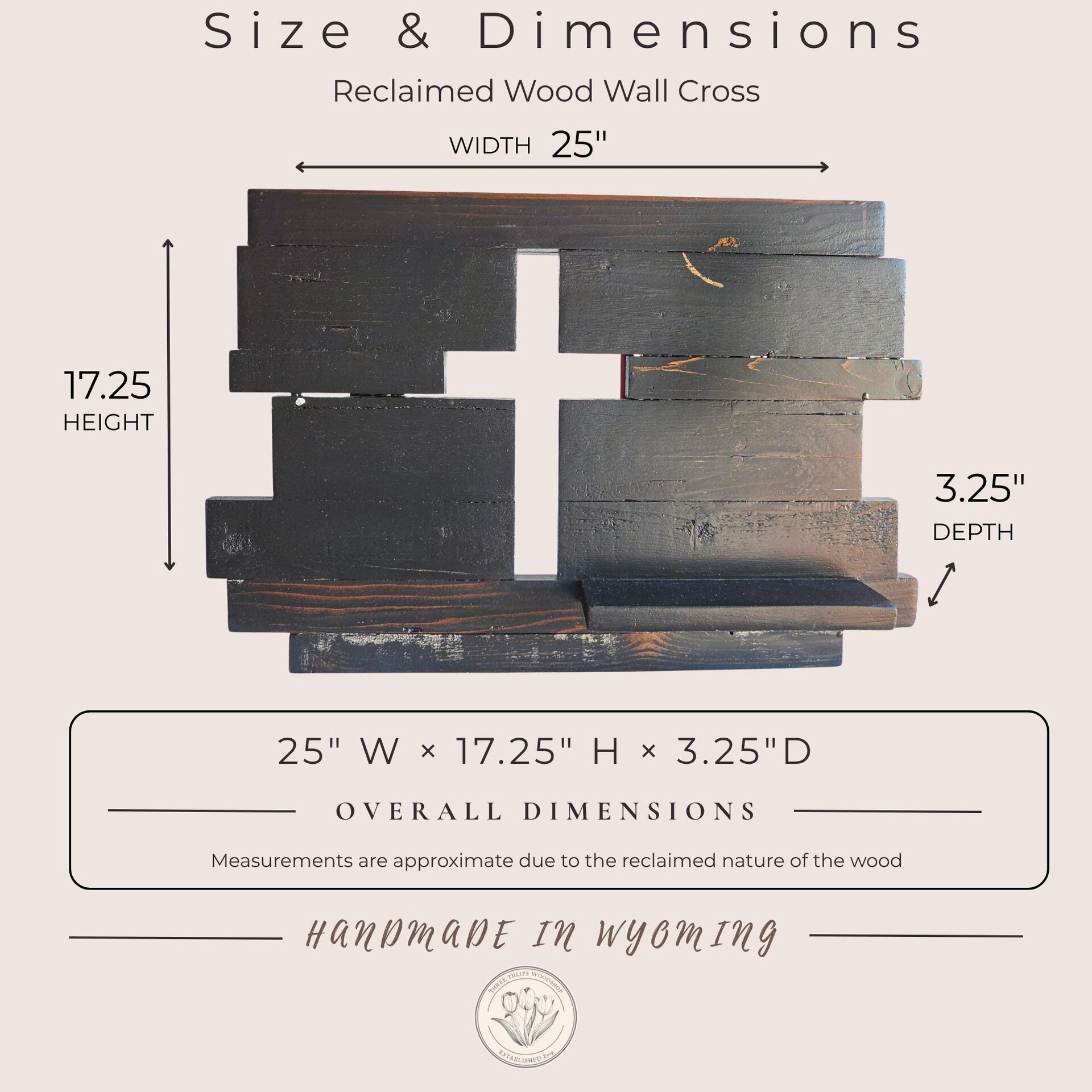 Reclaimed Wooden Cross | Rustic Christian Wall Decor |