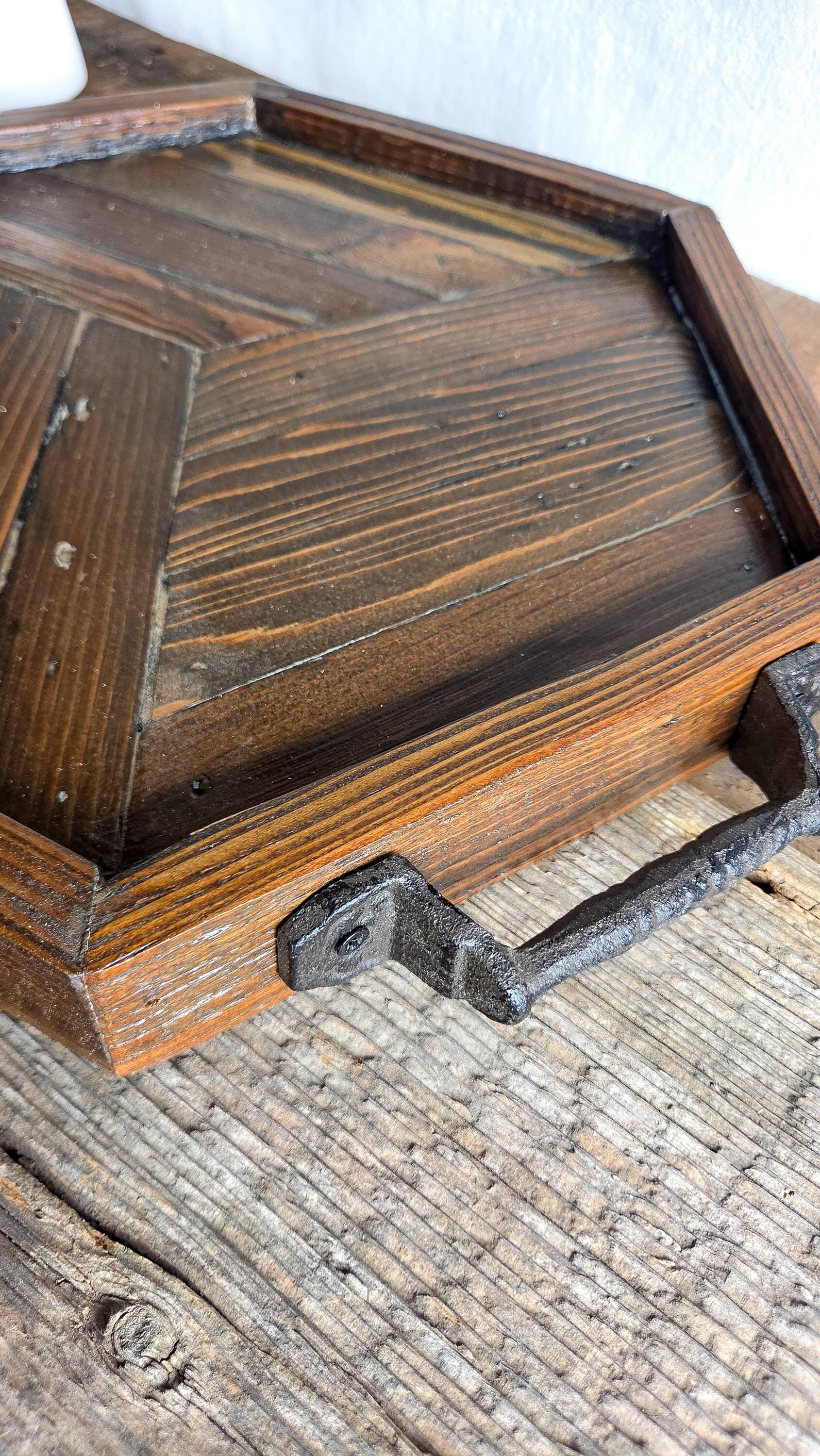 Coffee Table Tray | Reclaimed Wood Hexagon | Rustic Western Decor