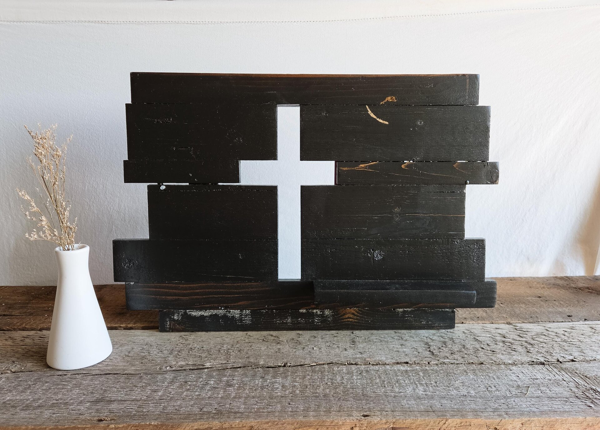 Reclaimed Wooden Cross | Rustic Christian Wall Decor |