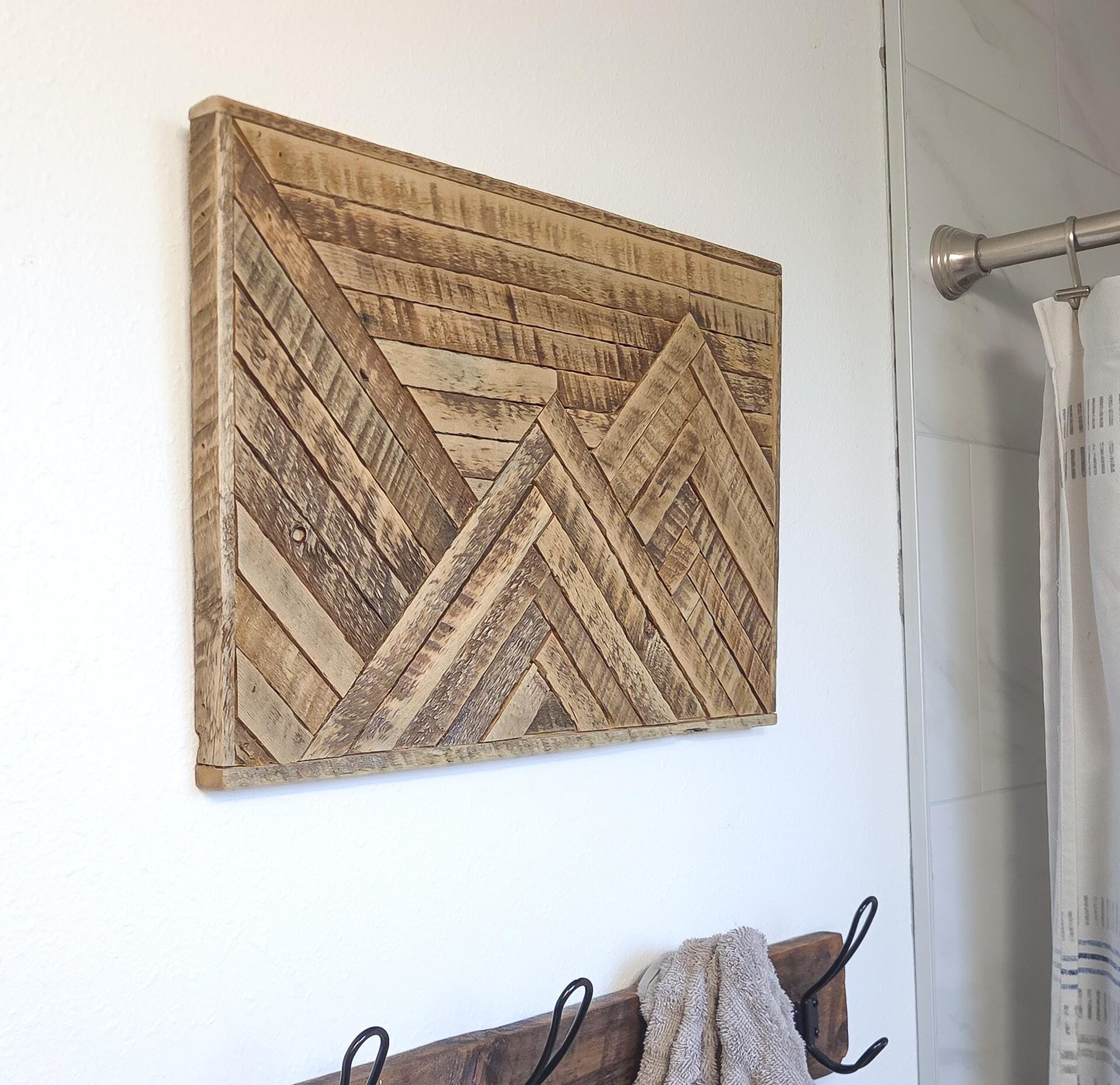 Reclaimed Wood Mountain Wall Art | Rustic Wood Cabin Decor | Handmade in Wyoming