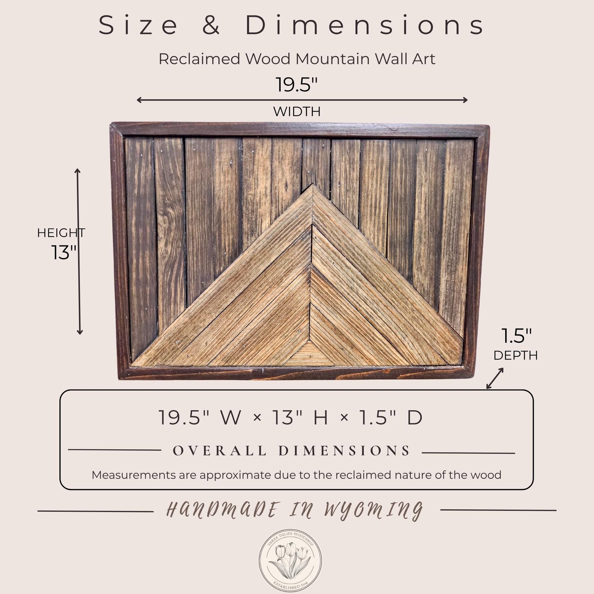 Reclaimed Wood Mountain Wall Art | Wyoming Cabin Decor | Rustic Western Wall Hanging