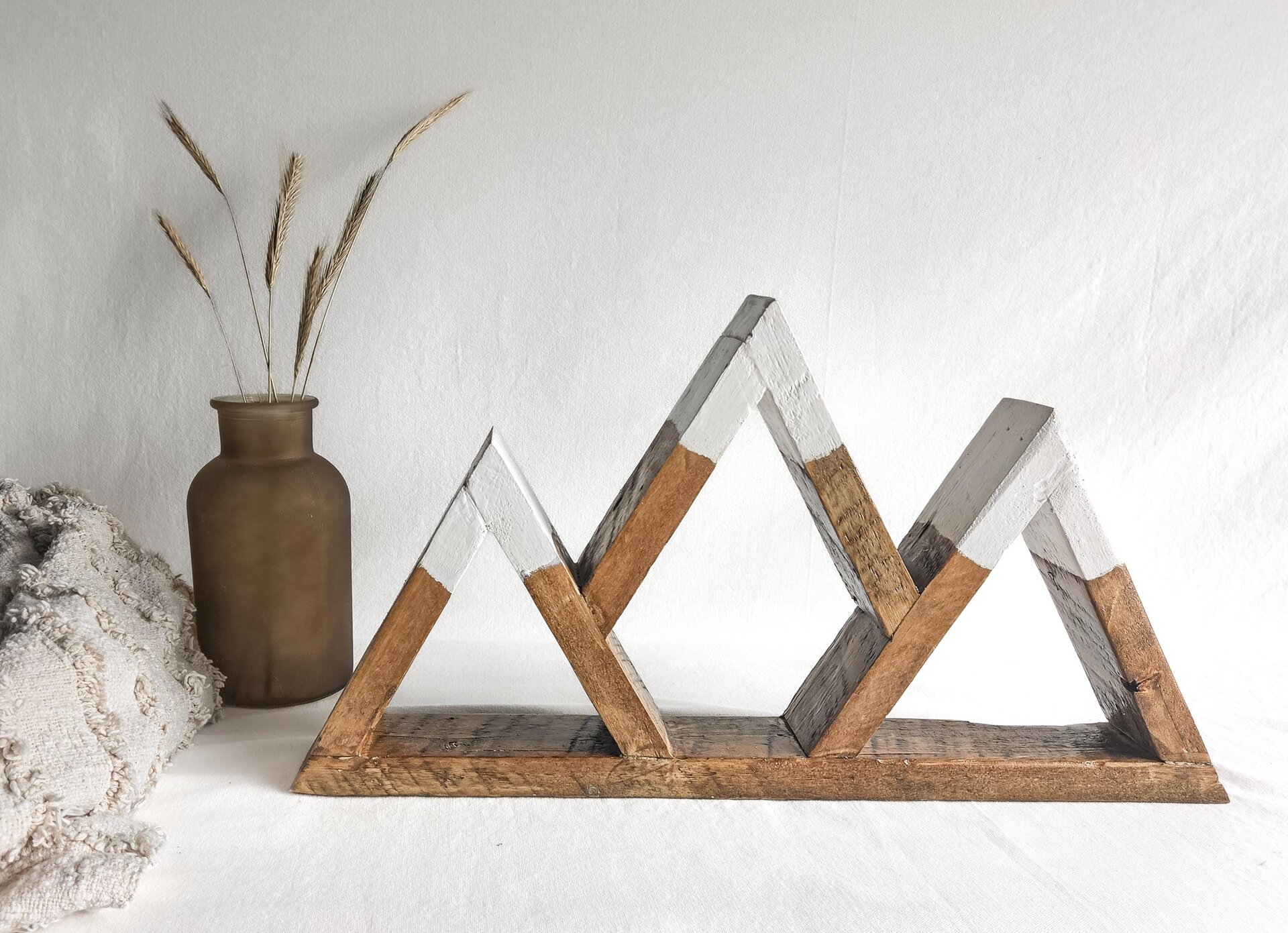 Reclaimed Wood Mountain Decor | Handmade Wyoming Shelf | Rustic Cabin Decor