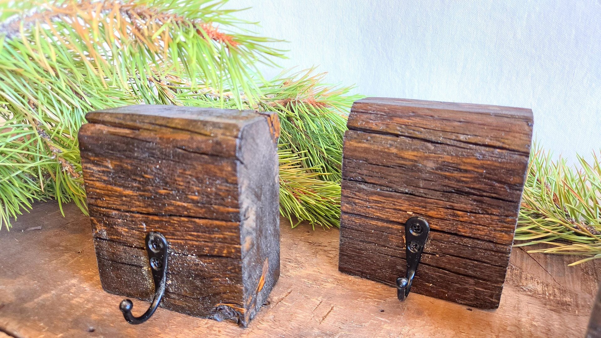 Christmas Stocking Hooks | Reclaimed Wood Stocking Holders | Rustic Holiday Decor