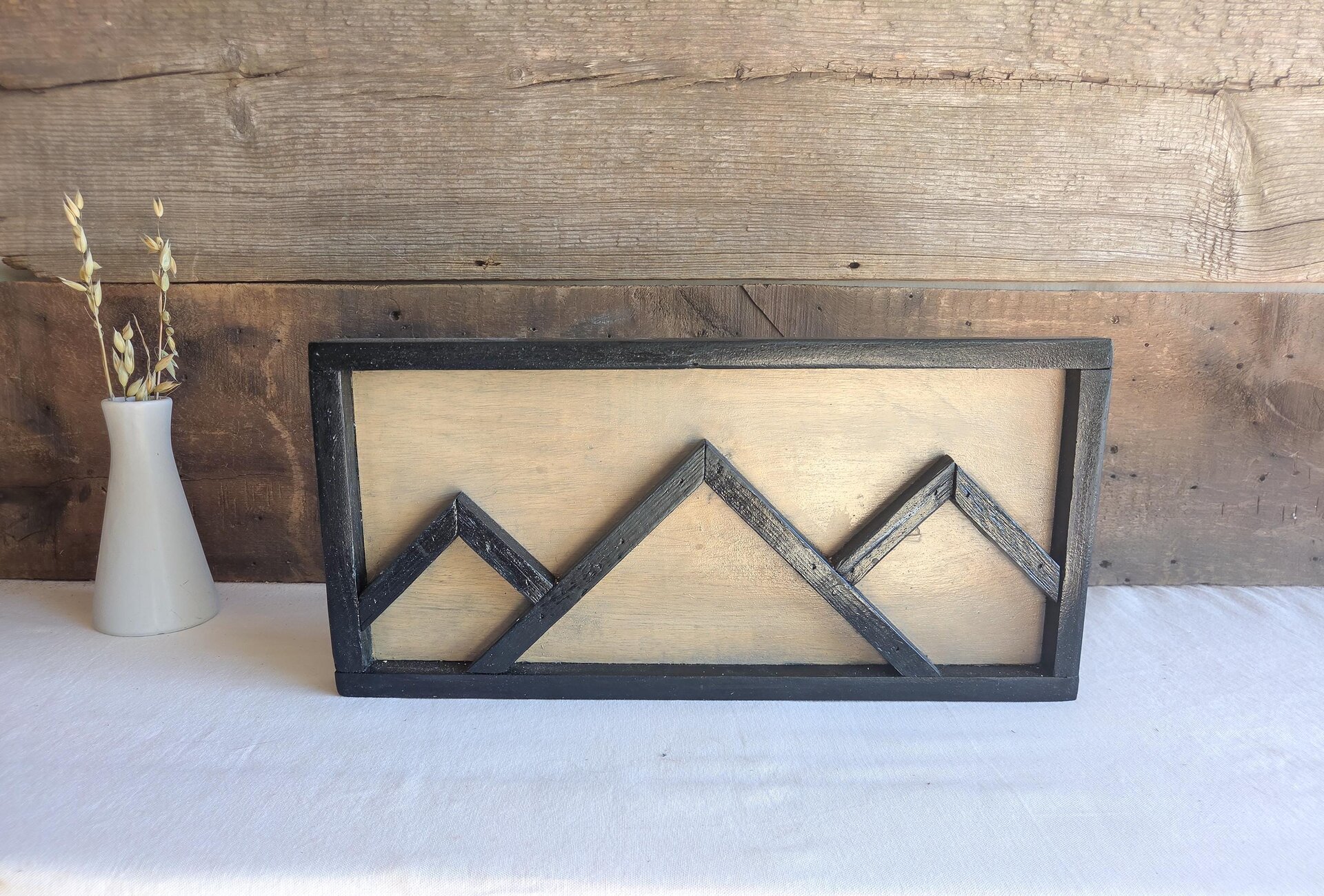 Rustic Mountain Wall Art | Reclaimed Mountain Decor | Handmade in Wyoming