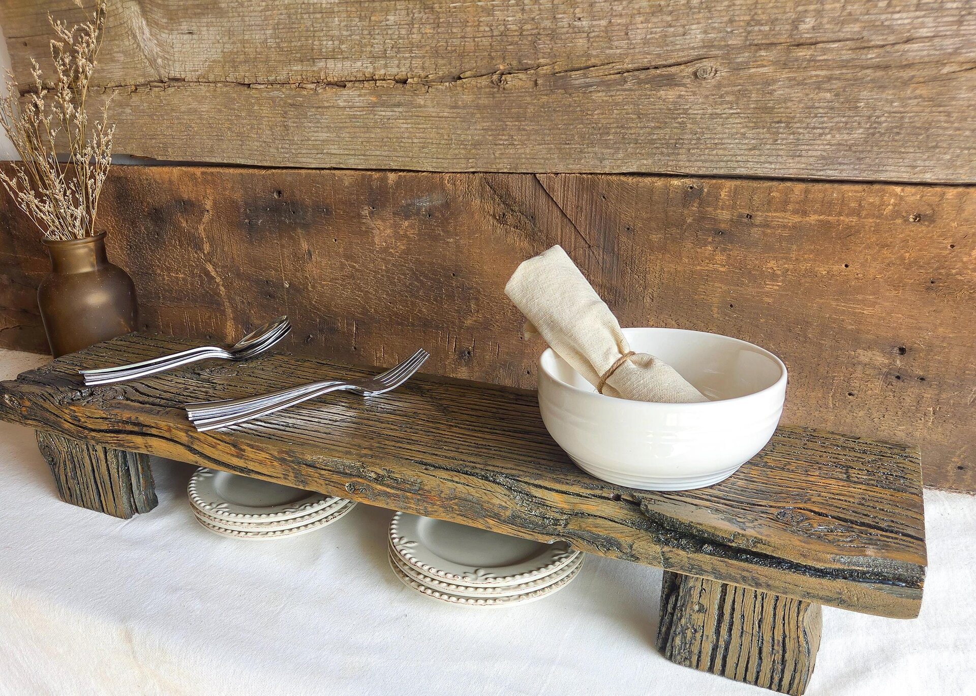 Reclaimed Wood Riser | Rustic Tabletop Stand | Farmhouse Kitchen Decor | Handmade in Wyoming