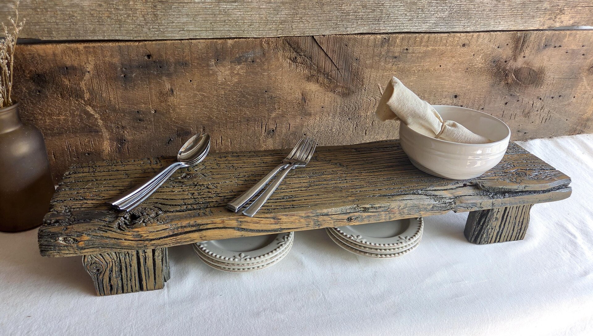Reclaimed Wood Riser | Rustic Tabletop Stand | Farmhouse Kitchen Decor | Handmade in Wyoming