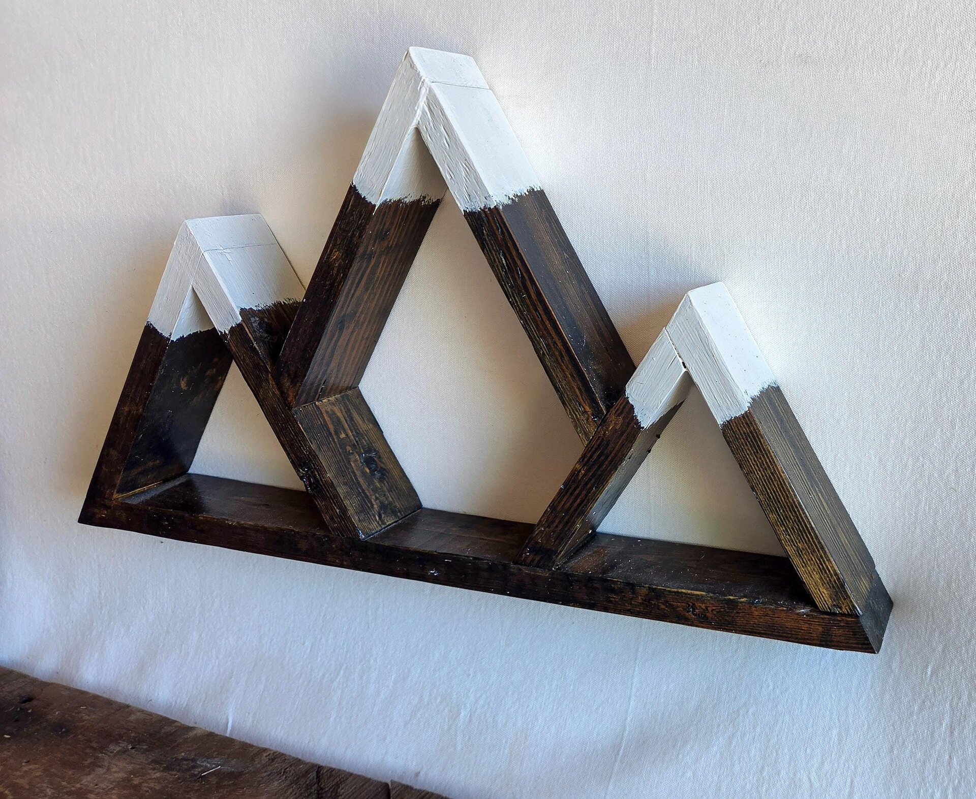 Reclaimed Wood Mountain Decor | Handmade Wyoming Shelf | Rustic Cabin Decor