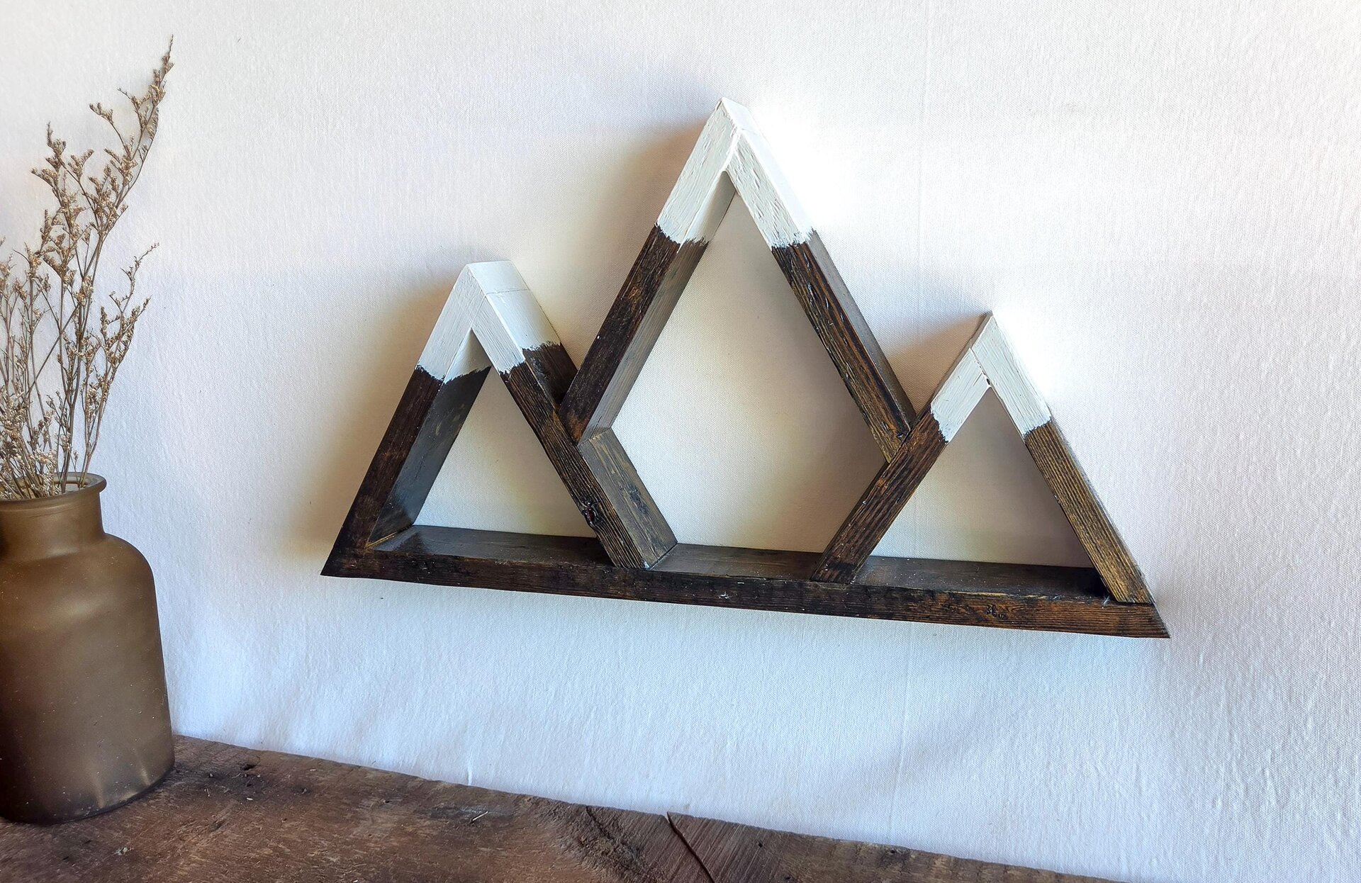 Reclaimed Wood Mountain Decor | Handmade Wyoming Shelf | Rustic Cabin Decor