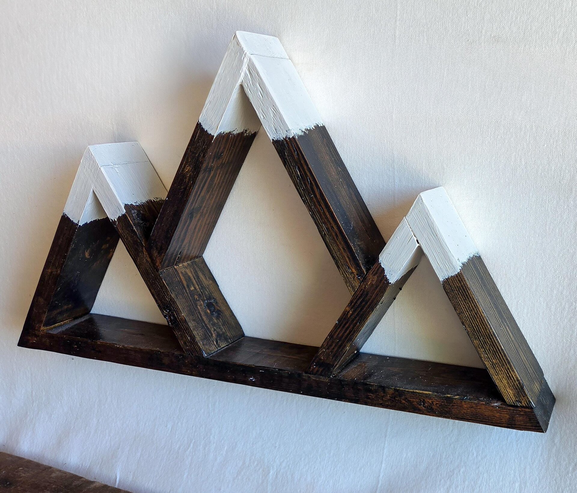 Reclaimed Wood Mountain Decor | Handmade Wyoming Shelf | Rustic Cabin Decor