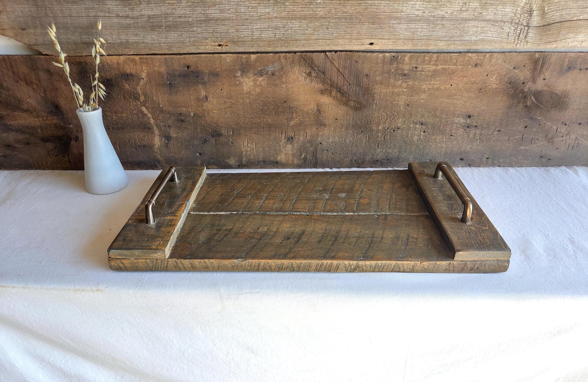 Coffee Table Tray | Rustic Ottoman Decor | Reclaimed Wood Serving Tray