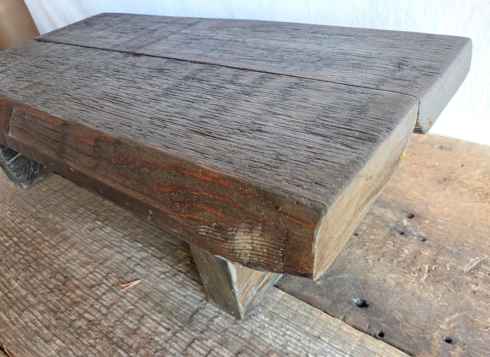 Large Reclaimed Wood Riser | 20" Rustic Display Stand | Farmhouse Kitchen Riser | Handmade in Wyoming
