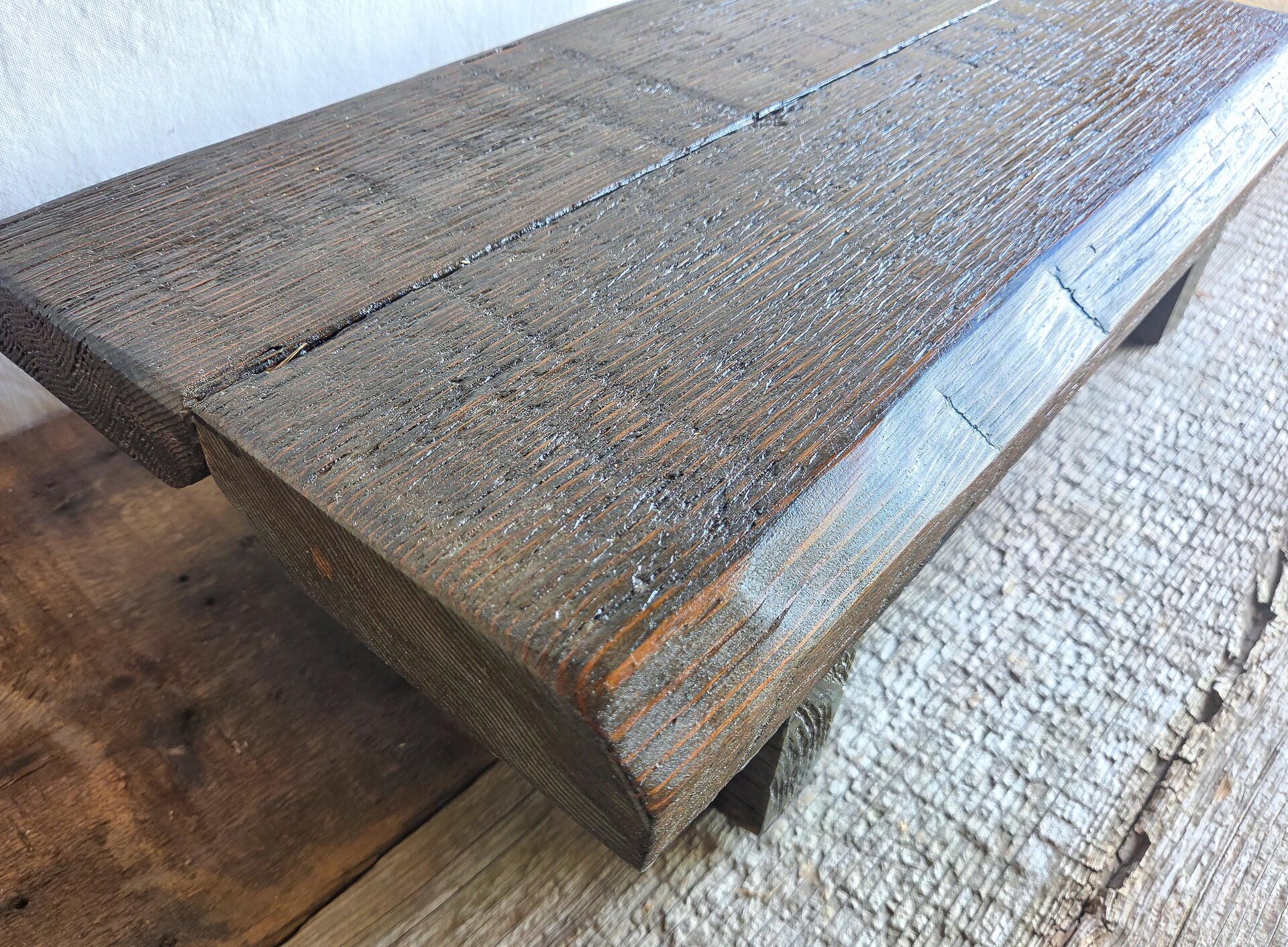 Large Reclaimed Wood Riser | 20" Rustic Display Stand | Farmhouse Kitchen Riser | Handmade in Wyoming