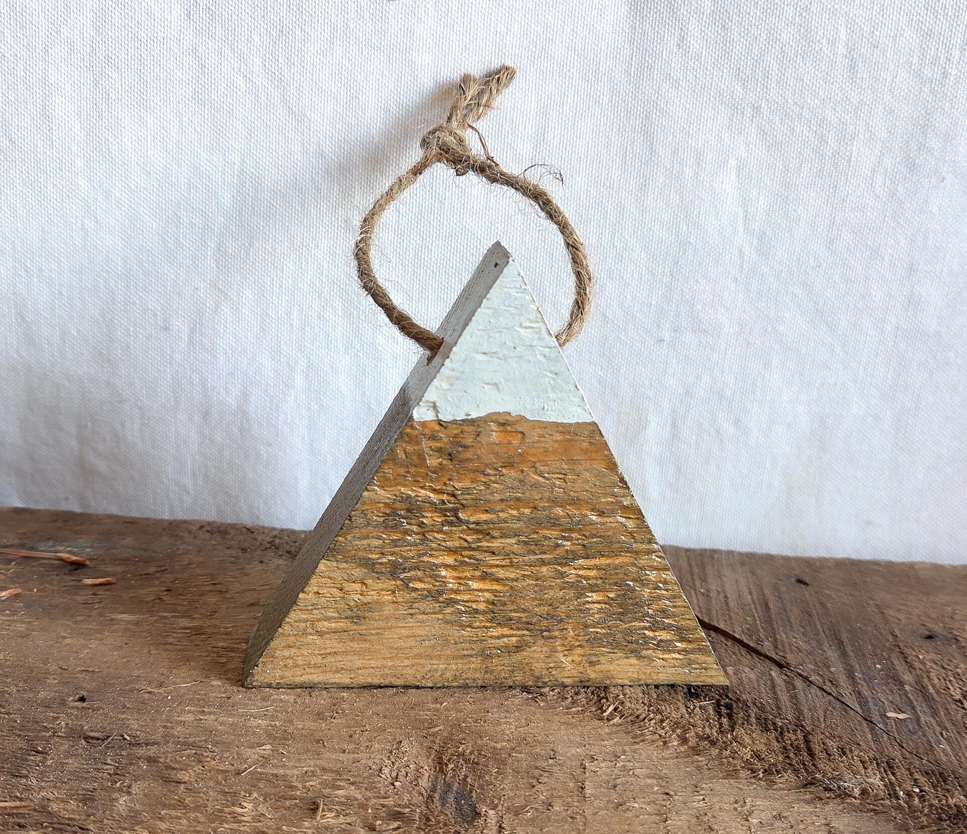 Reclaimed Wood Mountain Ornament | Rustic Christmas Ornament | Handmade Wyoming Decor