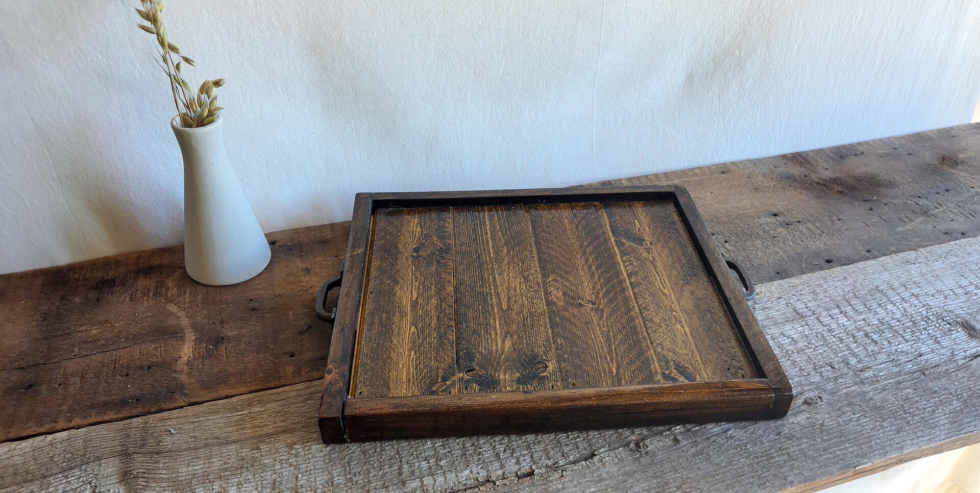 Reclaimed Wood Serving Tray | Breakfast in Bed | Coffee Table Decor