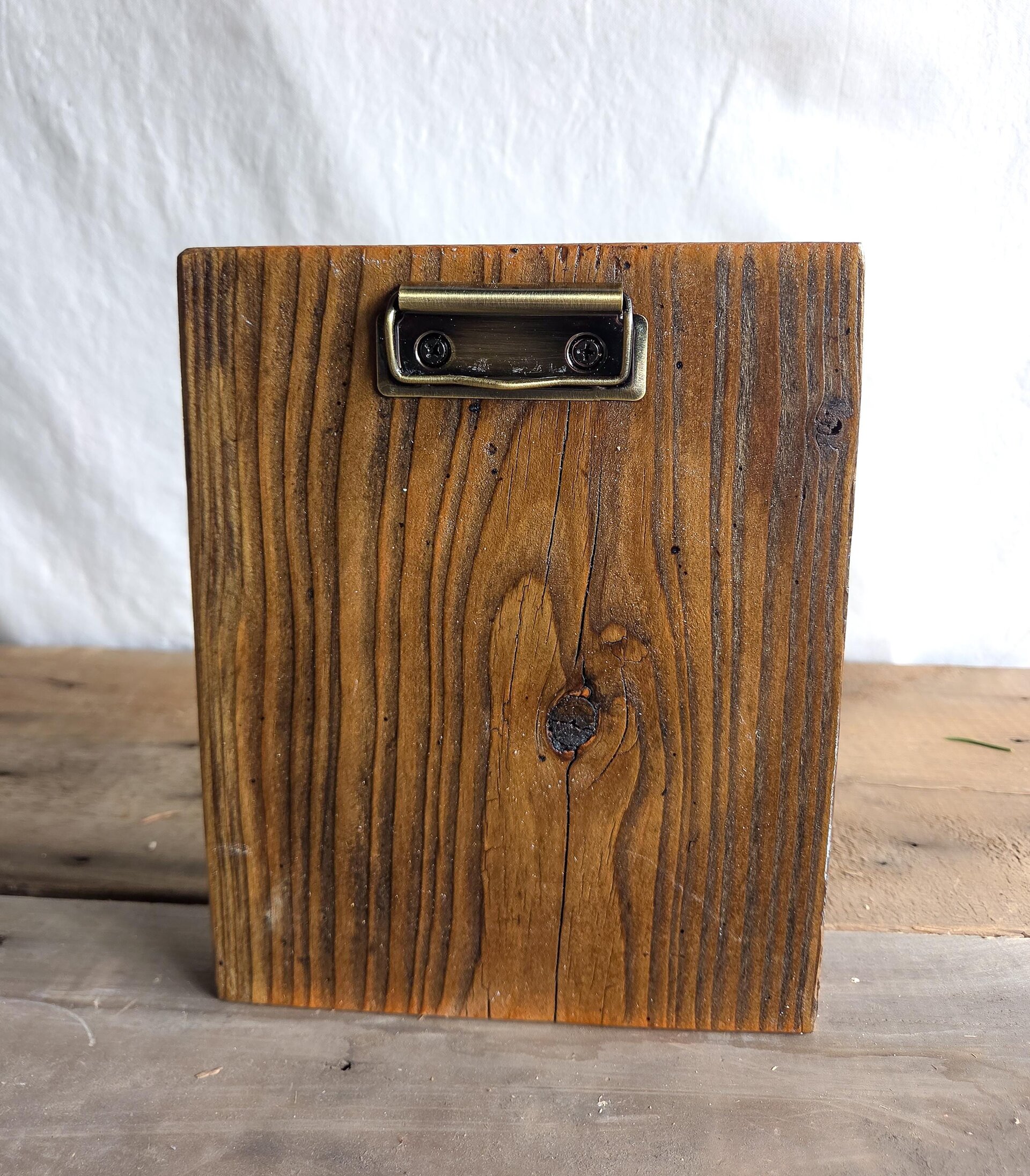 Reclaimed Wooden Photo Block (Vertical) | Rustic Picture Display Stand | Wood Photo Clip