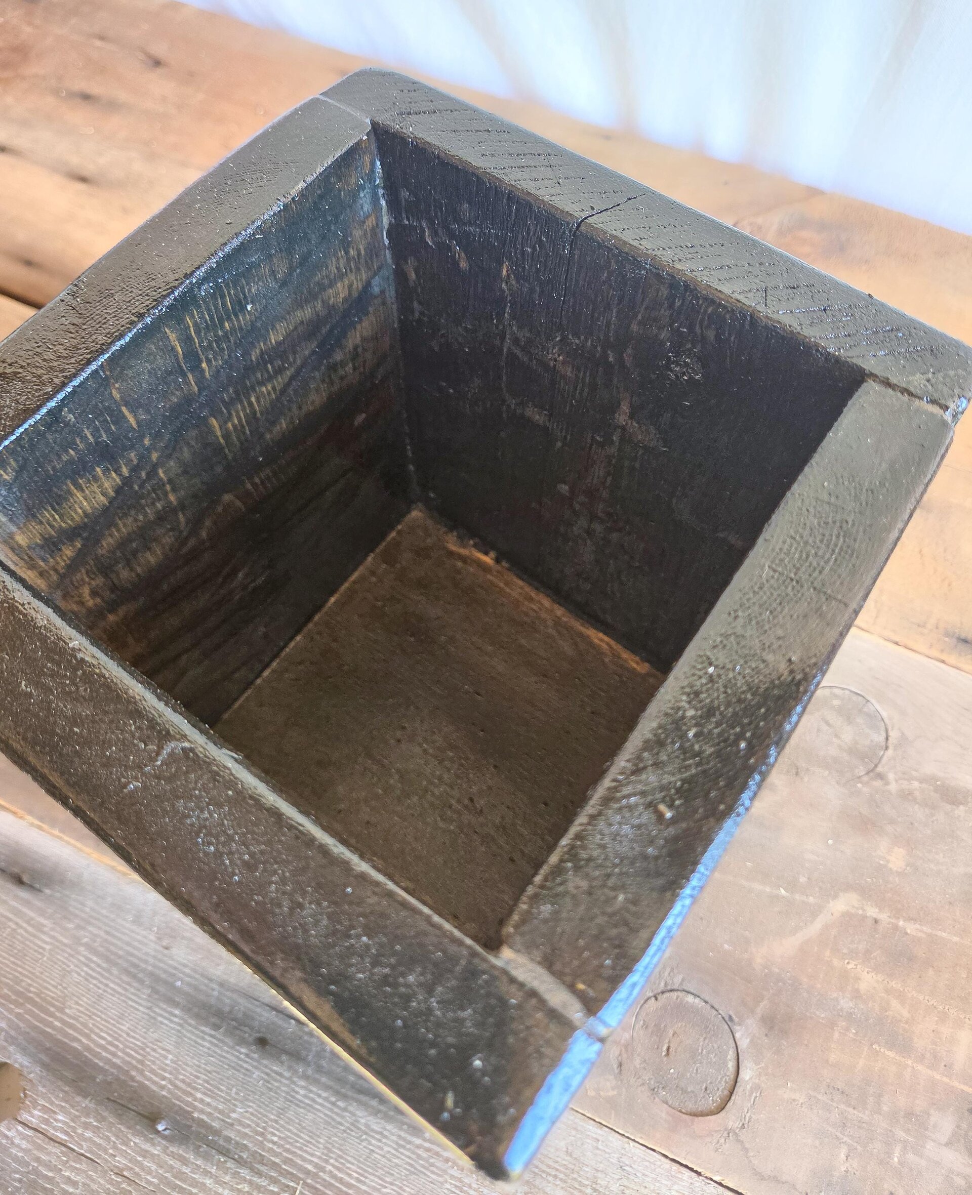 Reclaimed Wood Utensil Holder | Rustic Wooden Kitchen Organizer | Farmhouse Countertop Storage