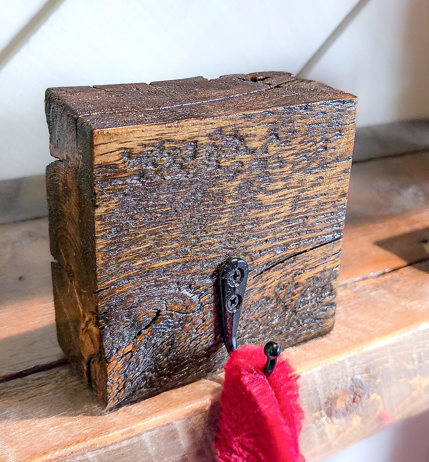 Christmas Stocking Hooks | Reclaimed Wood Stocking Holders | Rustic Holiday Decor