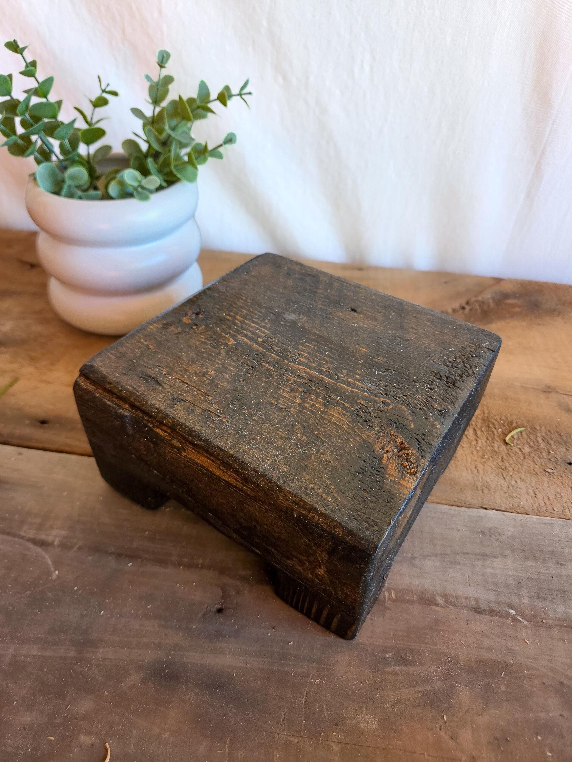 Reclaimed Wood Riser | Rustic Farmhouse Display Stand | Handmade Wyoming Decor