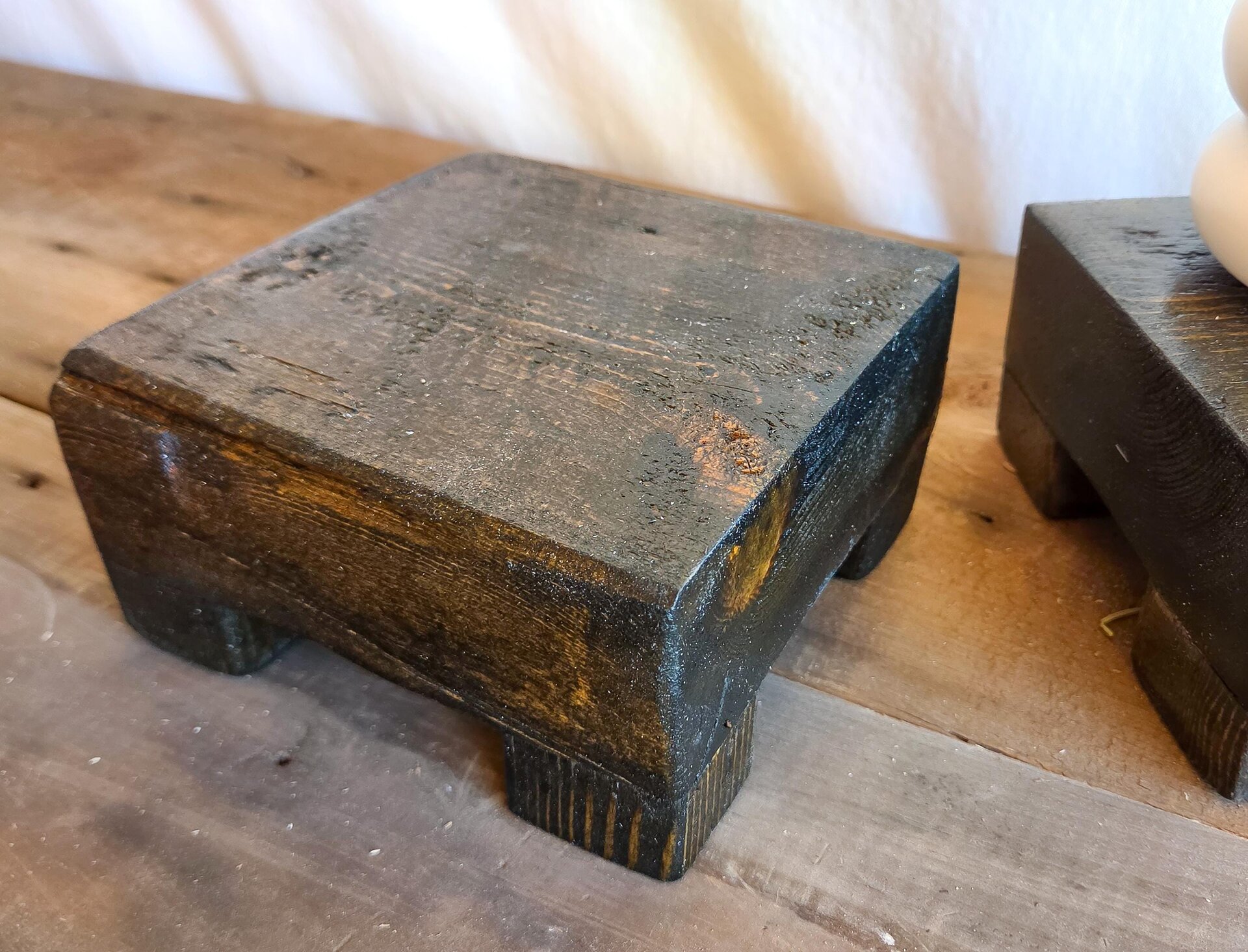Reclaimed Wood Riser | Rustic Farmhouse Display Stand | Handmade Wyoming Decor