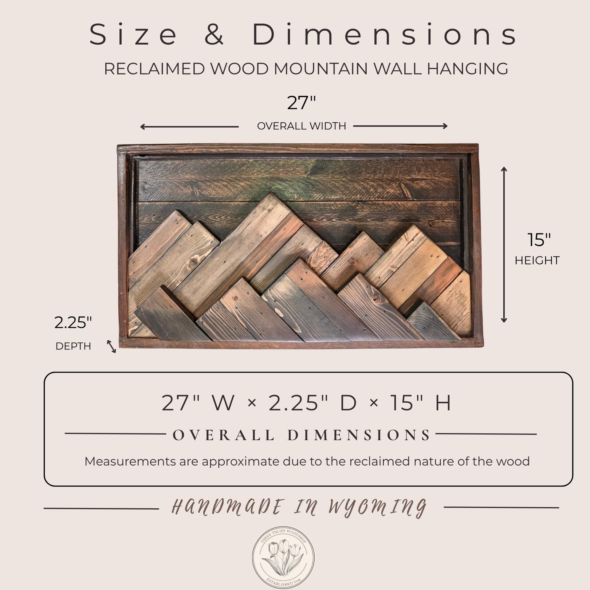 Reclaimed Wood Mountain Wall Art | Layered Mountain Range | Rustic Western Cabin Decor