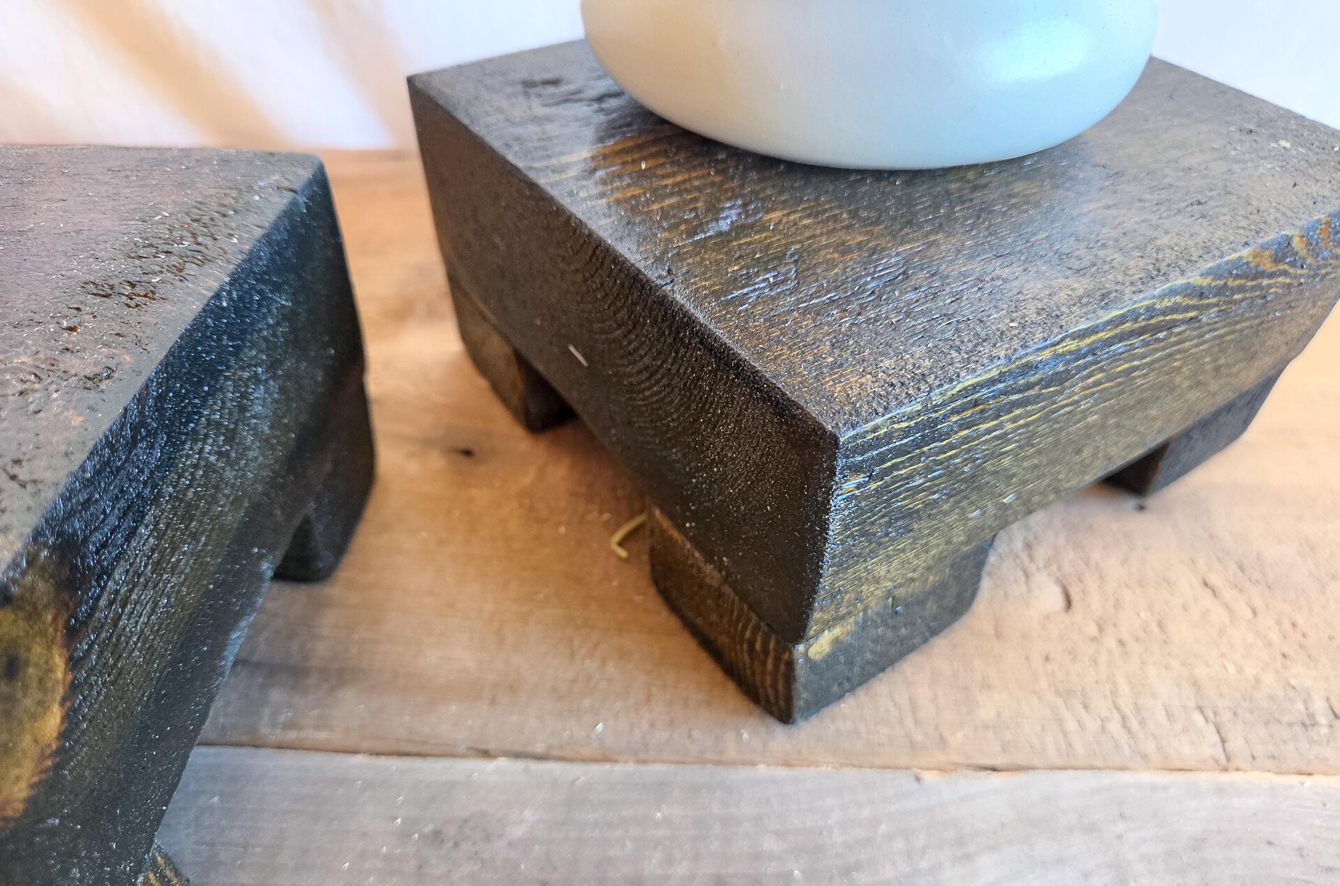 Reclaimed Wood Riser | Rustic Farmhouse Display Stand | Handmade Wyoming Decor