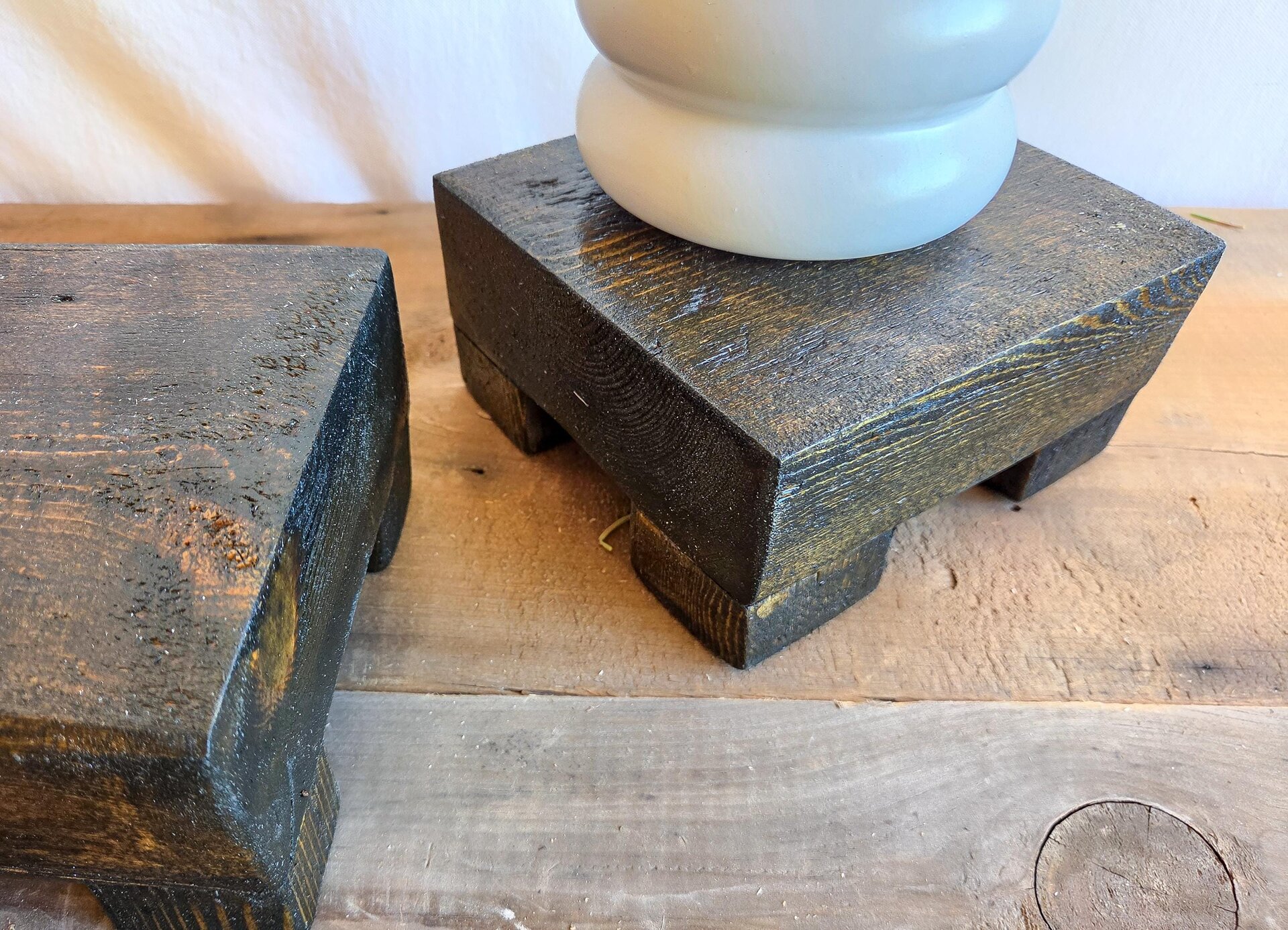 Reclaimed Wood Riser | Rustic Farmhouse Display Stand | Handmade Wyoming Decor