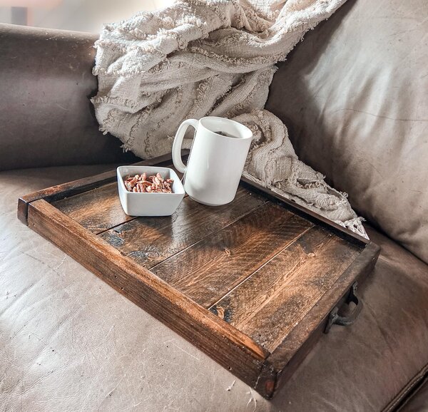 Reclaimed Wood Serving Tray | Breakfast in Bed | Coffee Table Decor
