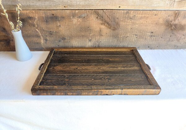 Reclaimed Wood Coffee Table Tray | Rustic Ottoman Tray | Wooden Platter