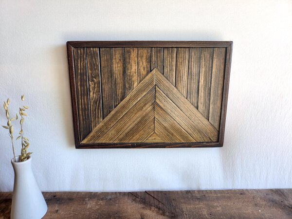 Reclaimed Wood Mountain Wall Art | Wyoming Cabin Decor | Rustic Western Wall Hanging