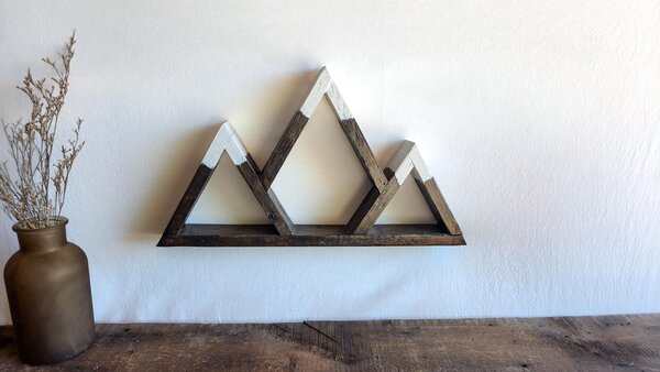 Reclaimed Wood Mountain Decor | Handmade Wyoming Shelf | Rustic Cabin Decor