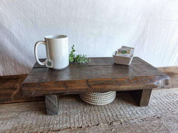 Large Reclaimed Wood Riser | 20" Rustic Display Stand | Farmhouse Kitchen Riser | Handmade in Wyoming