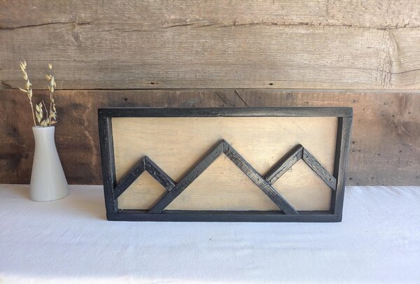 Rustic Mountain Wall Art | Reclaimed Mountain Decor | Handmade in Wyoming