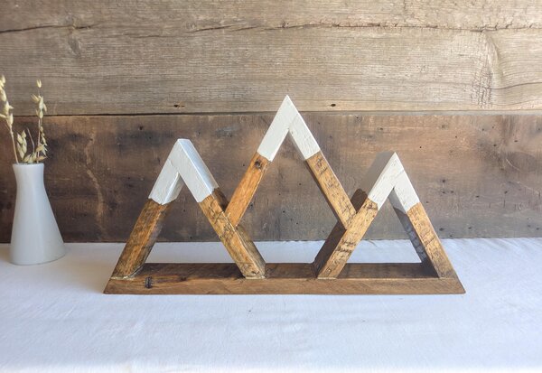 Reclaimed Wood Mountain Decor | Handmade Wyoming Shelf | Rustic Cabin Decor