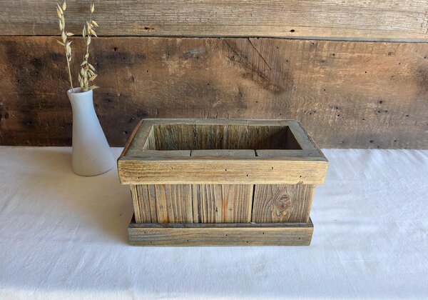 Rustic Reclaimed Wood Centerpiece Box | Farmhouse Table Decor | Wooden Decorative Caddy | Wyoming Handmade