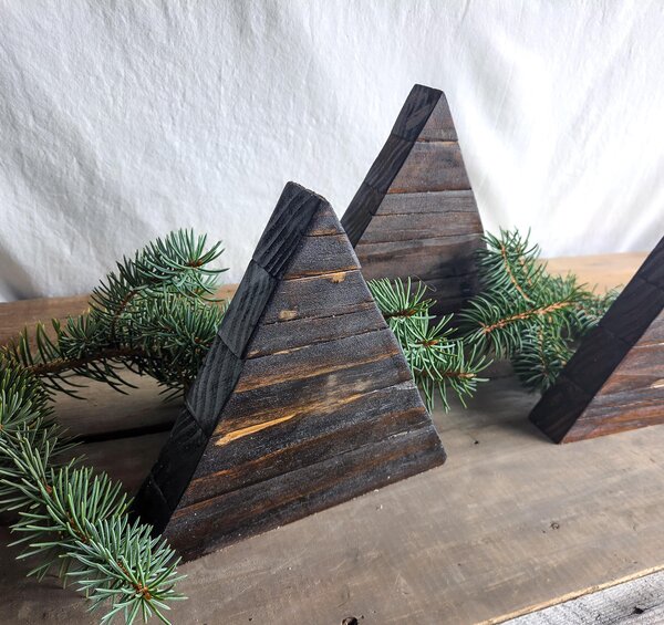 Handmade Reclaimed Wood Mountain Set | Rustic Wyoming Decor (Set of 3)
