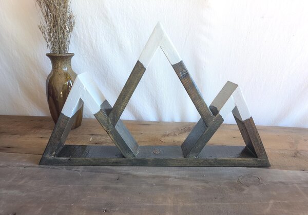 Reclaimed Wood Mountain Decor | Handmade Wyoming Shelf | Rustic Cabin Decor