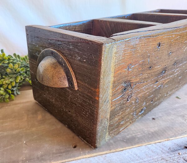 Reclaimed Wood Desk Organizer | Rustic Remote, Desk & Countertop Storage