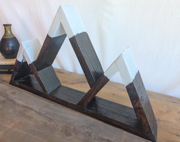 Reclaimed Wood Mountain Decor | Handmade Wyoming Shelf | Rustic Cabin Decor